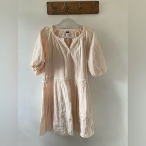 Old Navy Cream Cotton Gauze Dress, M